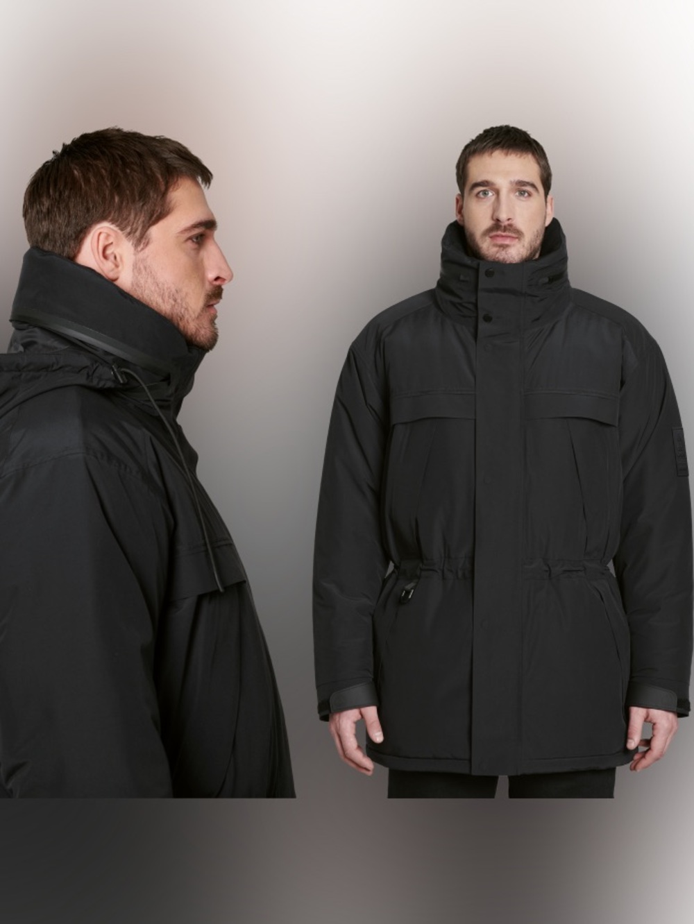 Men's Insulated Black Winter Puffer Jacket - Picture 1 of 4